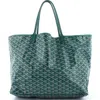 Pre-owned Goyard  Goyard Saint Louis Tote Coated Canvas Gm In Green