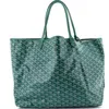 Pre-owned Goyard  Goyard Anjou Reversible Tote Coated Canvas Gm In Green