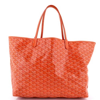 Pre-owned Goyard  Goyard Saint Louis Tote Coated Canvas Gm In Orange