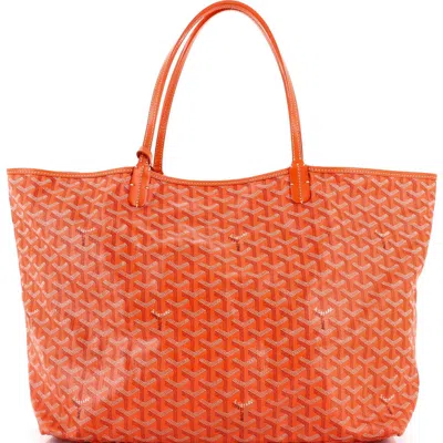 Pre-owned Goyard  Goyard Saint Louis Tote Coated Canvas Gm In Orange