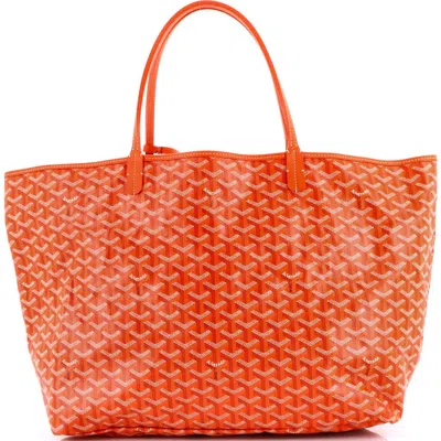 Pre-owned Goyard  Goyard Saint Louis Tote Coated Canvas Gm In Orange