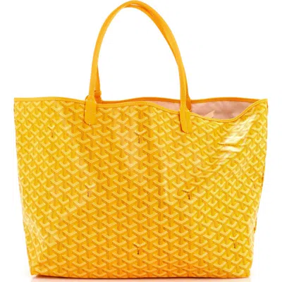 Pre-owned Goyard  Goyard Saint Louis Tote Coated Canvas Gm In Orange
