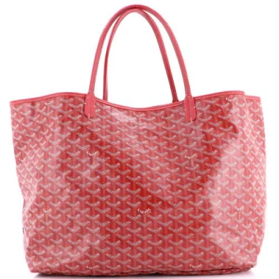 Pre-owned Goyard  Goyard Saint Louis Tote Coated Canvas Gm In Red