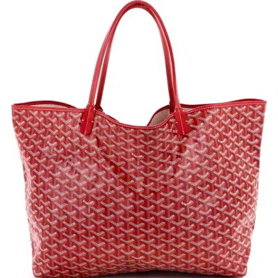 Pre-owned Goyard  Goyard Saint Louis Tote Coated Canvas Gm In Red