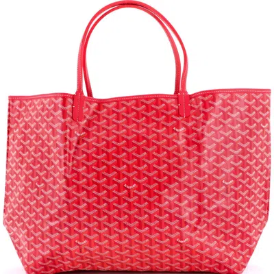 Pre-owned Goyard  Goyard Saint Louis Tote Coated Canvas Gm In Red