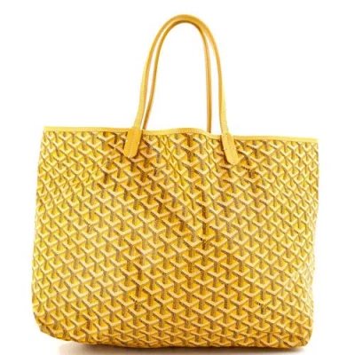Pre-owned Goyard  Goyard Saint Louis Tote Coated Canvas Gm In Yellow