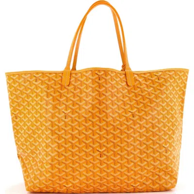 Pre-owned Goyard  Goyard Saint Louis Tote Coated Canvas Gm In Blue
