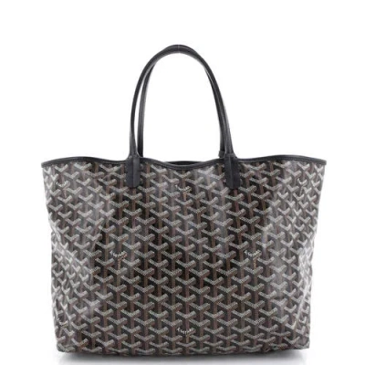 Pre-owned Goyard  Goyard Saint Louis Tote Coated Canvas Pm In Black
