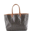 Pre-owned Goyard  Goyard Saint Louis Tote Coated Canvas Pm In Black