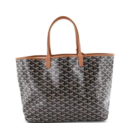 Pre-owned Goyard  Goyard Saint Louis Tote Coated Canvas Pm In Black