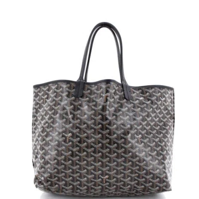 Pre-owned Goyard  Goyard Saint Louis Tote Coated Canvas Pm In Black