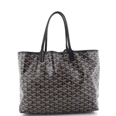 Pre-owned Goyard  Goyard Saint Louis Tote Coated Canvas Pm In Black