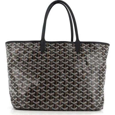 Pre-owned Goyard  Goyard Saint Louis Tote Coated Canvas Pm In Black