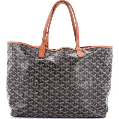 Pre-owned Goyard  Goyard Saint Louis Tote Coated Canvas Pm In Black