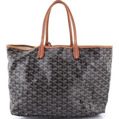 Pre-owned Goyard  Goyard Saint Louis Tote Coated Canvas Pm In Black