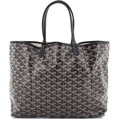 Pre-owned Goyard  Goyard Saint Louis Tote Coated Canvas Pm In Black