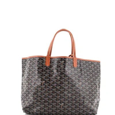 Pre-owned Goyard  Goyard Saint Louis Tote Coated Canvas Pm In Black