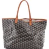 Pre-owned Goyard  Goyard Saint Louis Tote Coated Canvas Pm In Black