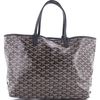 Pre-owned Goyard  Goyard Saint Louis Tote Coated Canvas Pm In Black