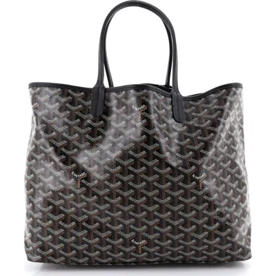 Pre-owned Goyard  Goyard Saint Louis Tote Coated Canvas Pm In Black