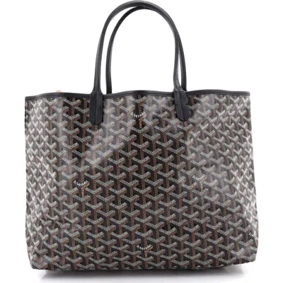 Pre-owned Goyard  Goyard Saint Louis Tote Coated Canvas Pm In Black