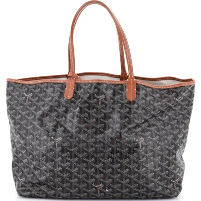 Pre-owned Goyard  Goyard Saint Louis Tote Coated Canvas Pm In Black