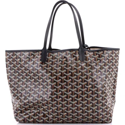 Pre-owned Goyard  Goyard Saint Louis Tote Coated Canvas Pm In Black