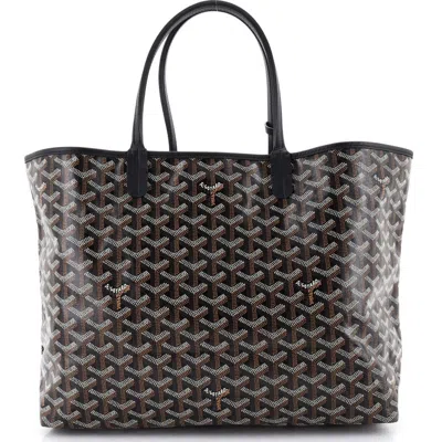 Pre-owned Goyard  Goyard Saint Louis Tote Coated Canvas Pm In Black