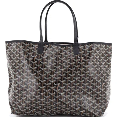Pre-owned Goyard  Goyard Saint Louis Tote Coated Canvas Pm In Black