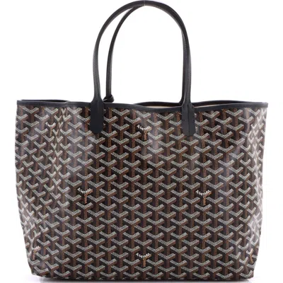 Pre-owned Goyard  Goyard Saint Louis Tote Coated Canvas Pm In Black
