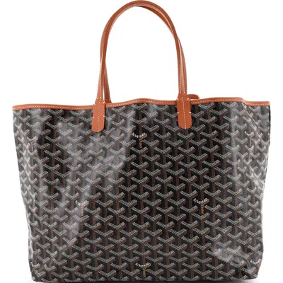 Pre-owned Goyard  Goyard Saint Louis Tote Coated Canvas Pm In Black