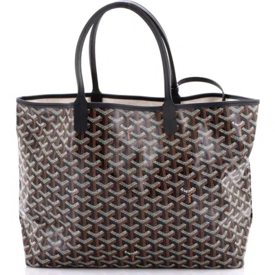 Pre-owned Goyard  Goyard Saint Louis Tote Coated Canvas Pm In Black