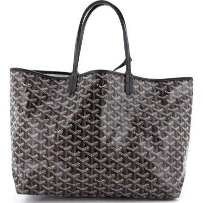 Pre-owned Goyard  Goyard Saint Louis Tote Coated Canvas Pm In Black