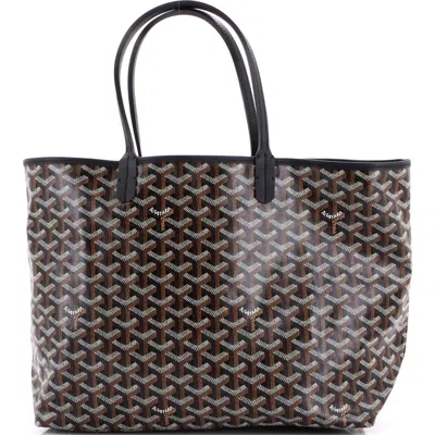 Pre-owned Goyard  Goyard Saint Louis Tote Coated Canvas Pm In Black