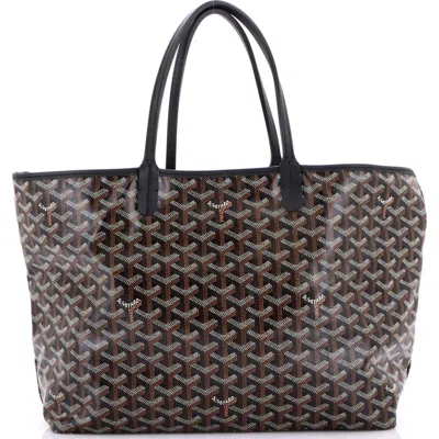 Pre-owned Goyard  Goyard Saint Louis Tote Coated Canvas Pm In Black