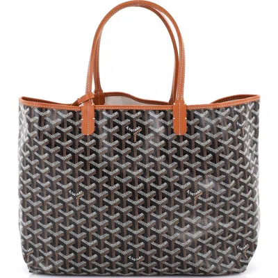 Pre-owned Goyard  Goyard Saint Louis Tote Coated Canvas Pm In Black
