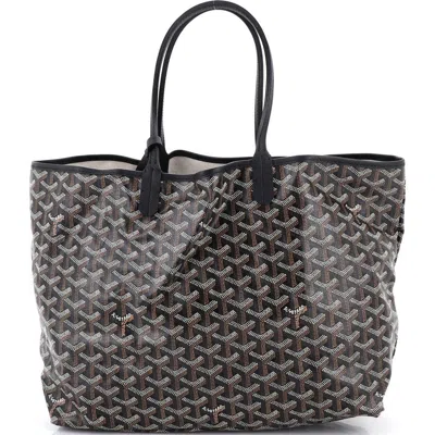 Pre-owned Goyard  Goyard Saint Louis Tote Coated Canvas Pm In Black