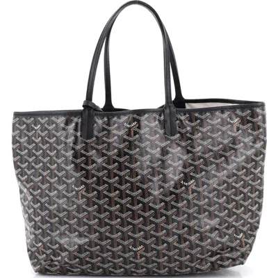 Pre-owned Goyard  Goyard Saint Louis Tote Coated Canvas Pm In Black