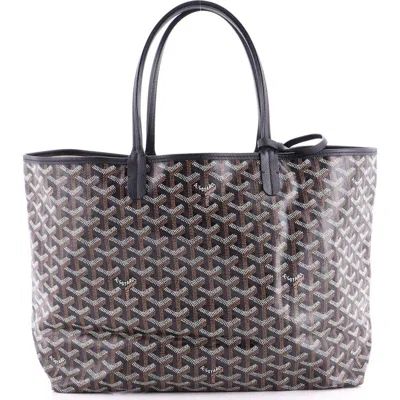 Pre-owned Goyard  Goyard Saint Louis Tote Coated Canvas Pm In Black