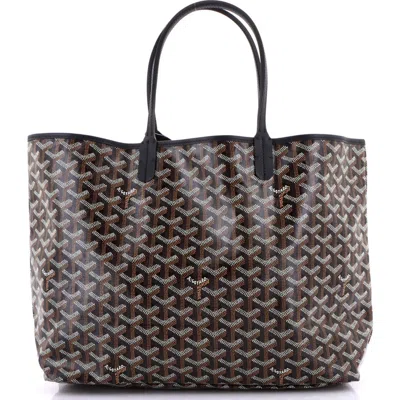 Pre-owned Goyard  Goyard Saint Louis Tote Coated Canvas Pm In Black