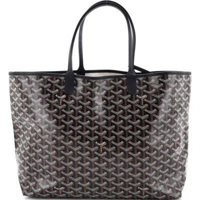 Pre-owned Goyard  Goyard Saint Louis Tote Coated Canvas Pm In Black