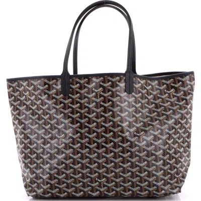 Pre-owned Goyard  Goyard Saint Louis Tote Coated Canvas Pm In Black