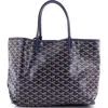 Pre-owned Goyard  Goyard Saint Louis Tote Coated Canvas Pm In Blue