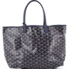 Pre-owned Goyard  Goyard Saint Louis Tote Coated Canvas Pm In Blue