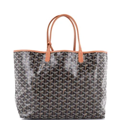Pre-owned Goyard  Goyard Saint Louis Tote Coated Canvas Pm In Brown