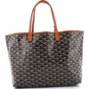 Pre-owned Goyard  Goyard Saint Louis Tote Coated Canvas Pm In Brown