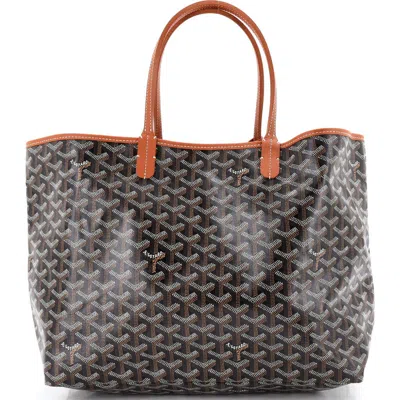 Pre-owned Goyard  Goyard Saint Louis Tote Coated Canvas Pm In Brown