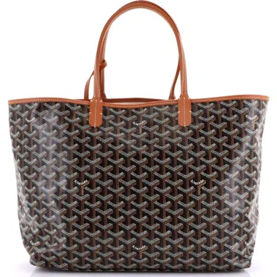 Pre-owned Goyard  Goyard Saint Louis Tote Coated Canvas Pm In Brown