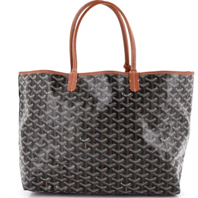 Pre-owned Goyard  Goyard Saint Louis Tote Coated Canvas Pm In Brown