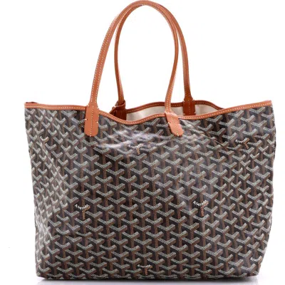 Pre-owned Goyard  Goyard Saint Louis Tote Coated Canvas Pm In Brown